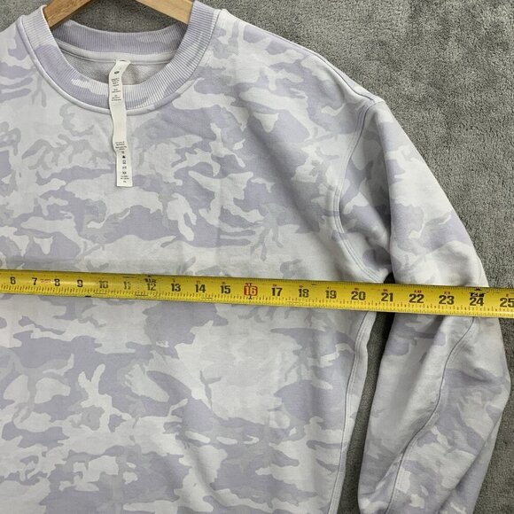 Lululemon Sweatshirt Women 2 Perfectly Oversized Crew Camo Alpine White Sweater - Picture 3 of 8